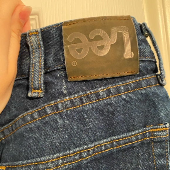 LEE men’s regular fit straight leg dark blue jeans size: 34x30 - Picture 6 of 8